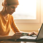 Young woman doing online shopping